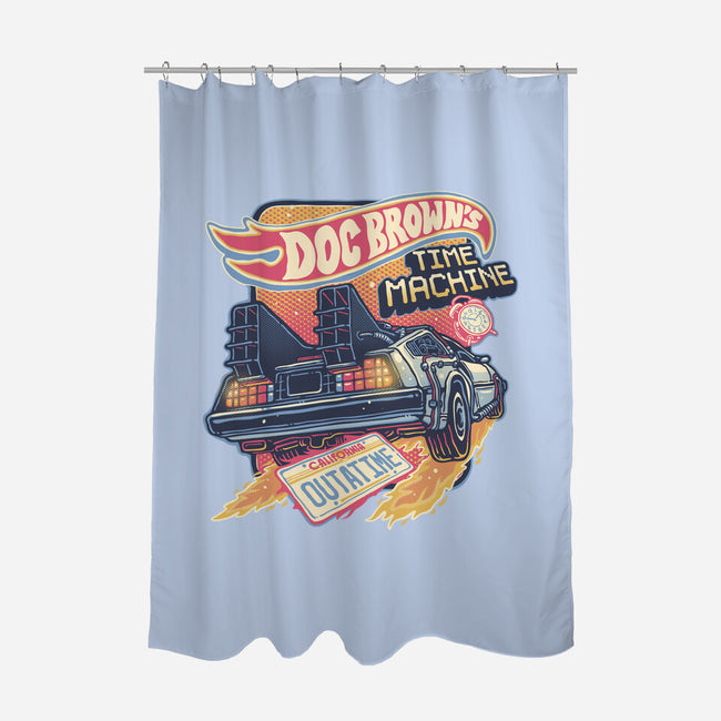 Blazing Time Machine-None-Polyester-Shower Curtain-glitchygorilla