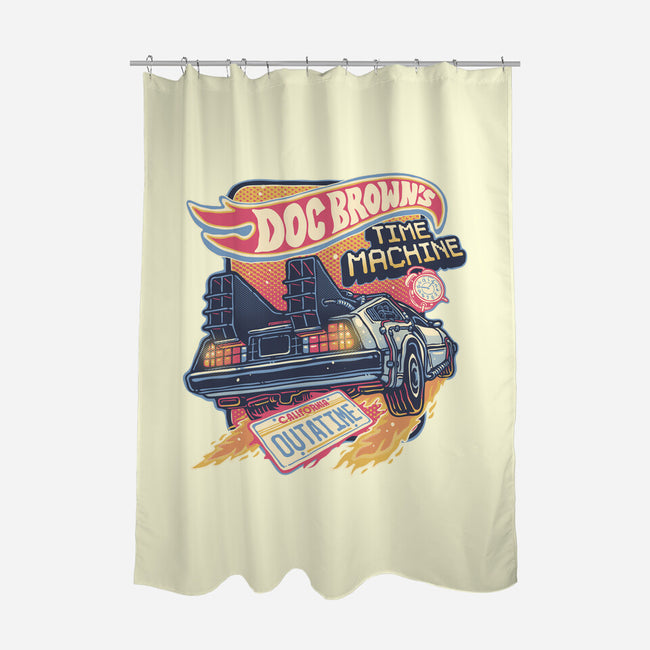 Blazing Time Machine-None-Polyester-Shower Curtain-glitchygorilla