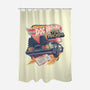Blazing Time Machine-None-Polyester-Shower Curtain-glitchygorilla