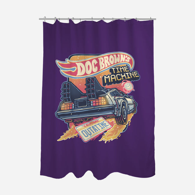 Blazing Time Machine-None-Polyester-Shower Curtain-glitchygorilla