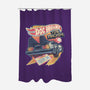Blazing Time Machine-None-Polyester-Shower Curtain-glitchygorilla