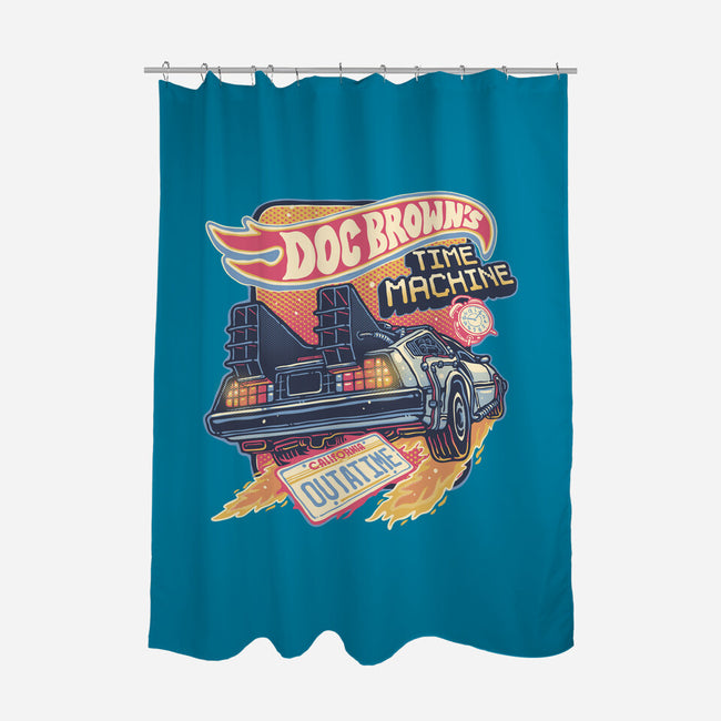 Blazing Time Machine-None-Polyester-Shower Curtain-glitchygorilla