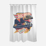 Blazing Time Machine-None-Polyester-Shower Curtain-glitchygorilla