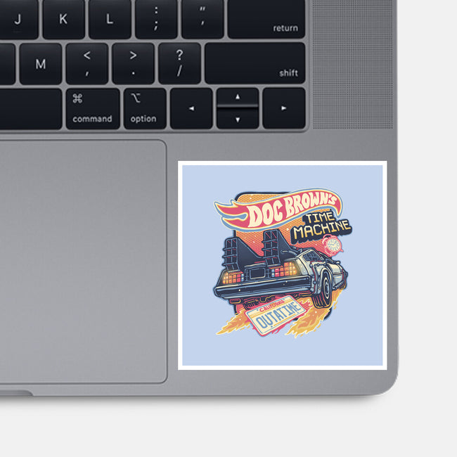 Blazing Time Machine-None-Glossy-Sticker-glitchygorilla