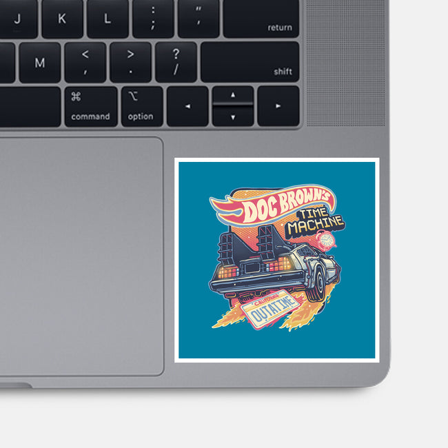 Blazing Time Machine-None-Glossy-Sticker-glitchygorilla