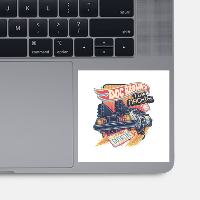 Blazing Time Machine-None-Glossy-Sticker-glitchygorilla