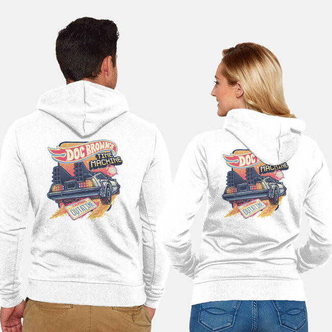 Blazing Time Machine-Unisex-Zip-Up-Sweatshirt-glitchygorilla