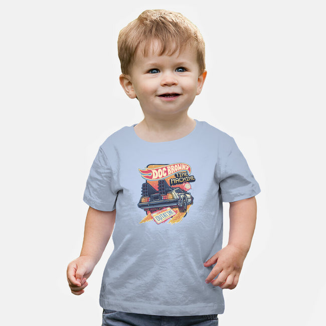 Blazing Time Machine-Baby-Basic-Tee-glitchygorilla