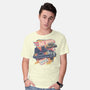 Blazing Time Machine-Mens-Basic-Tee-glitchygorilla