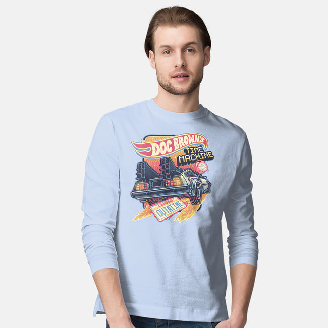 Blazing Time Machine-Mens-Long Sleeved-Tee-glitchygorilla