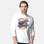 Blazing Time Machine-Mens-Long Sleeved-Tee-glitchygorilla