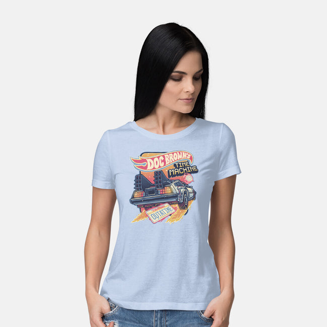 Blazing Time Machine-Womens-Basic-Tee-glitchygorilla