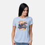Blazing Time Machine-Womens-Basic-Tee-glitchygorilla