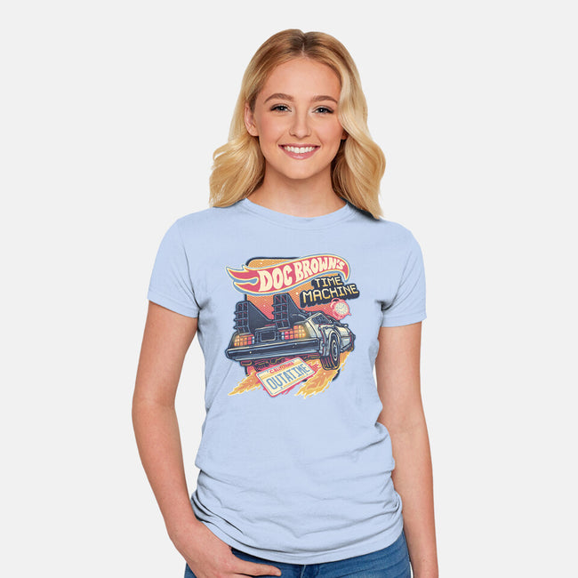 Blazing Time Machine-Womens-Fitted-Tee-glitchygorilla