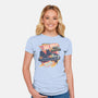 Blazing Time Machine-Womens-Fitted-Tee-glitchygorilla