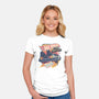 Blazing Time Machine-Womens-Fitted-Tee-glitchygorilla