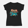 Feline Express-Womens-V-Neck-Tee-Arigatees