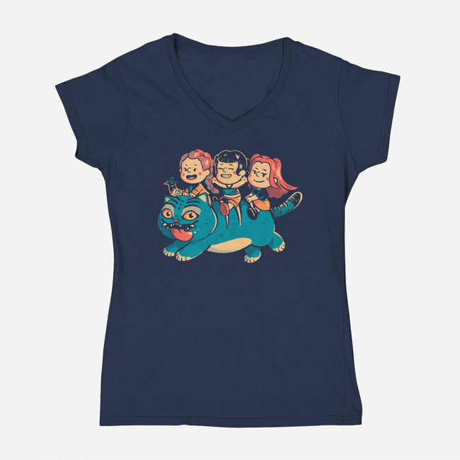 Feline Express-Womens-V-Neck-Tee-Arigatees