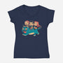 Feline Express-Womens-V-Neck-Tee-Arigatees
