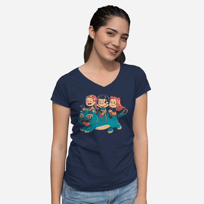 Feline Express-Womens-V-Neck-Tee-Arigatees