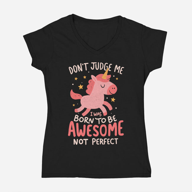 Born To Be Awesome-Womens-V-Neck-Tee-koalastudio