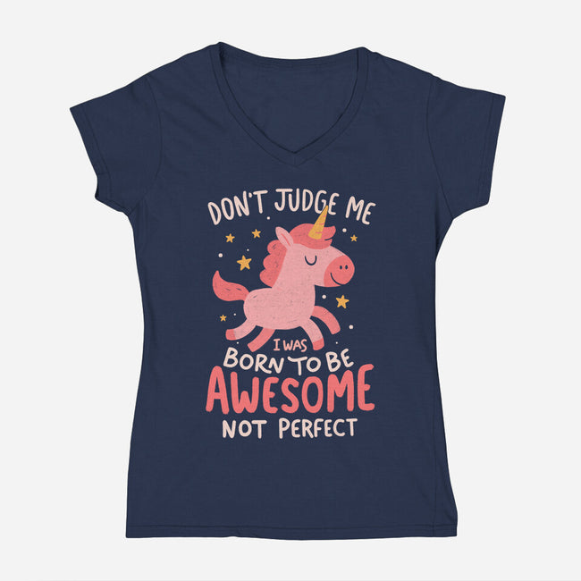 Born To Be Awesome-Womens-V-Neck-Tee-koalastudio