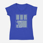 Snowy Day Dog-Womens-V-Neck-Tee-Studio Mootant