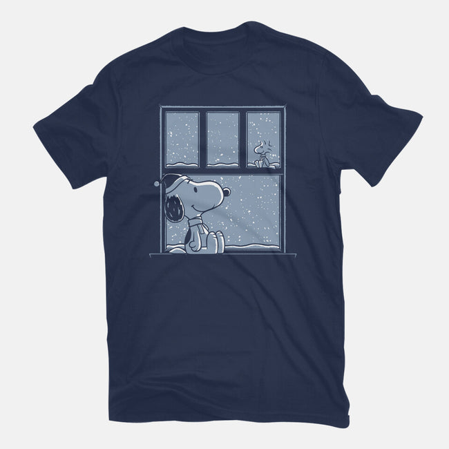 Snowy Day Dog-Womens-Fitted-Tee-Studio Mootant