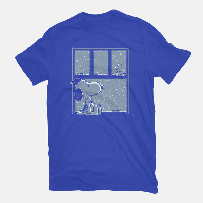 Snowy Day Dog-Womens-Fitted-Tee-Studio Mootant