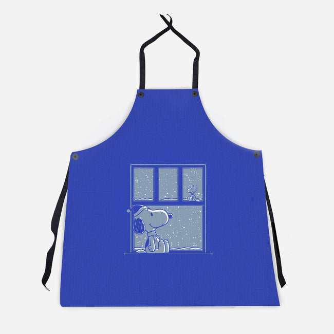 Snowy Day Dog-Unisex-Kitchen-Apron-Studio Mootant