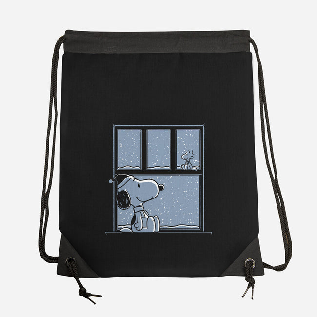 Snowy Day Dog-None-Drawstring-Bag-Studio Mootant