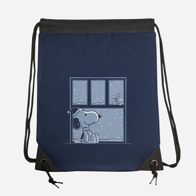 Snowy Day Dog-None-Drawstring-Bag-Studio Mootant