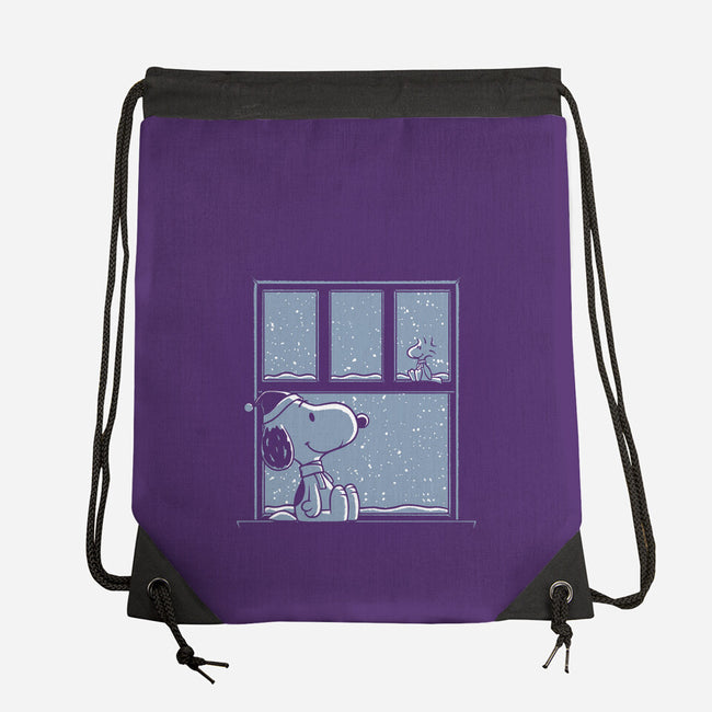 Snowy Day Dog-None-Drawstring-Bag-Studio Mootant