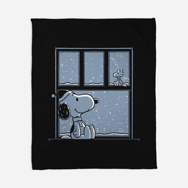 Snowy Day Dog-None-Fleece-Blanket-Studio Mootant