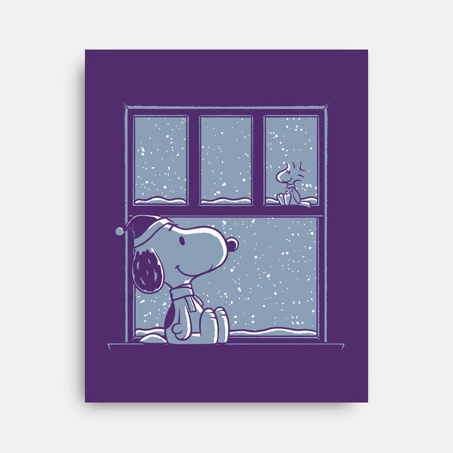 Snowy Day Dog-None-Stretched-Canvas-Studio Mootant