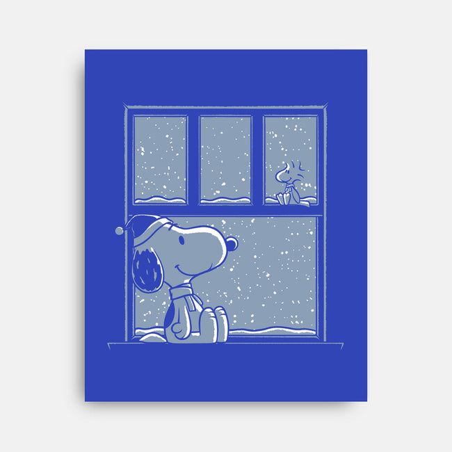 Snowy Day Dog-None-Stretched-Canvas-Studio Mootant