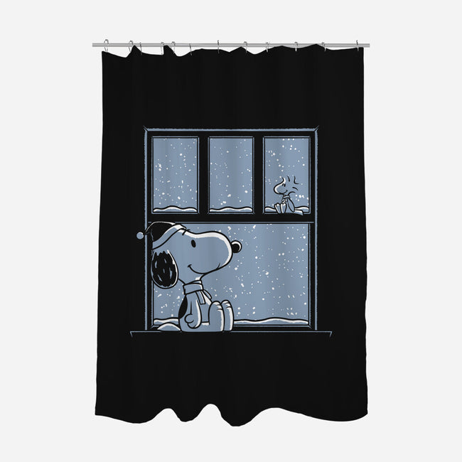 Snowy Day Dog-None-Polyester-Shower Curtain-Studio Mootant