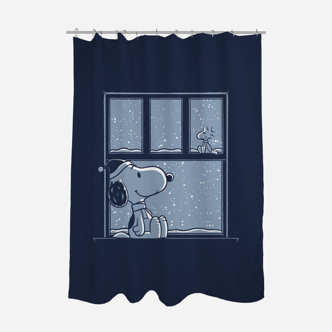 Snowy Day Dog-None-Polyester-Shower Curtain-Studio Mootant