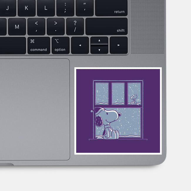 Snowy Day Dog-None-Glossy-Sticker-Studio Mootant