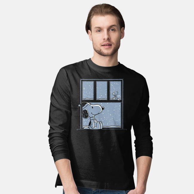 Snowy Day Dog-Mens-Long Sleeved-Tee-Studio Mootant