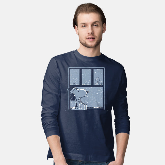 Snowy Day Dog-Mens-Long Sleeved-Tee-Studio Mootant