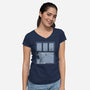 Snowy Day Dog-Womens-V-Neck-Tee-Studio Mootant