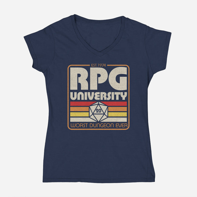 RPG University Vintage-Womens-V-Neck-Tee-Studio Mootant