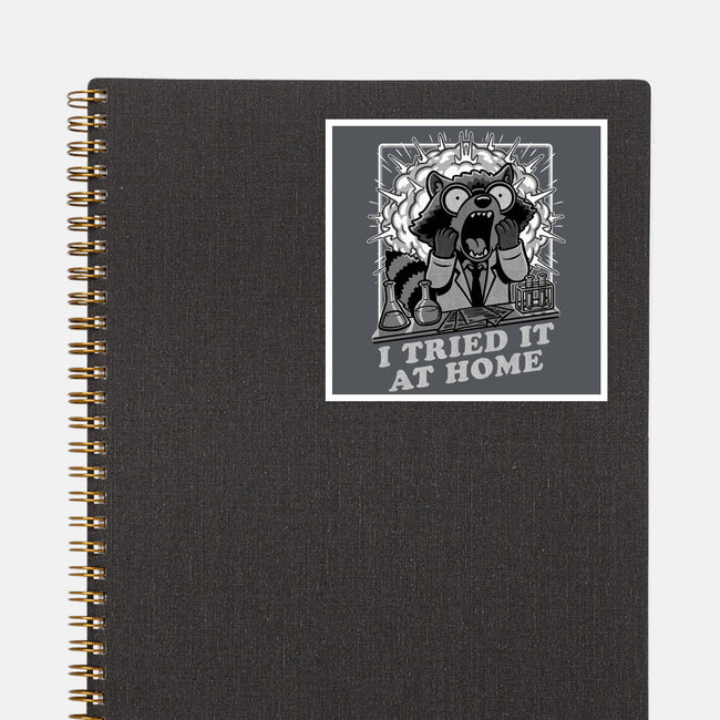 Raccoon Science Experiment At Home-None-Glossy-Sticker-Studio Mootant