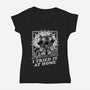 Raccoon Science Experiment At Home-Womens-V-Neck-Tee-Studio Mootant