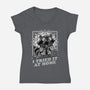 Raccoon Science Experiment At Home-Womens-V-Neck-Tee-Studio Mootant