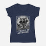 Raccoon Science Experiment At Home-Womens-V-Neck-Tee-Studio Mootant