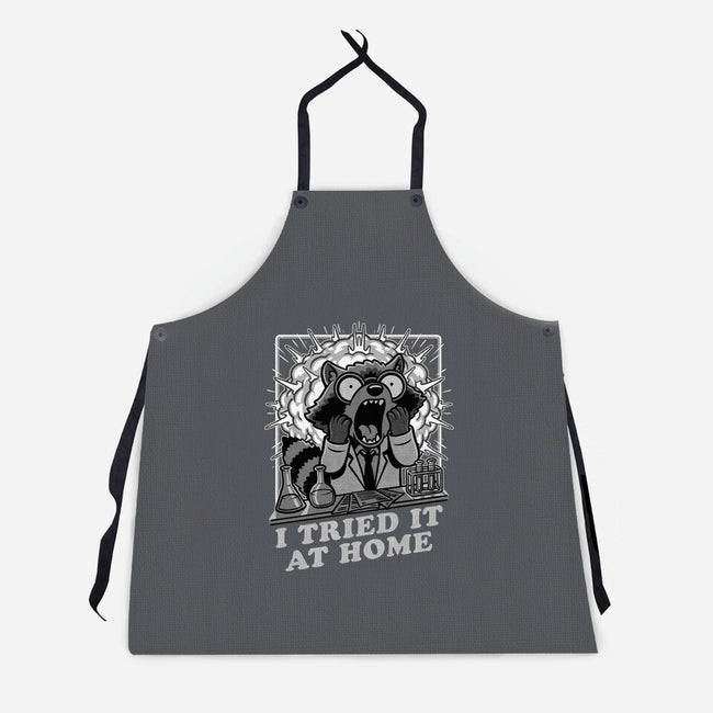 Raccoon Science Experiment At Home-Unisex-Kitchen-Apron-Studio Mootant
