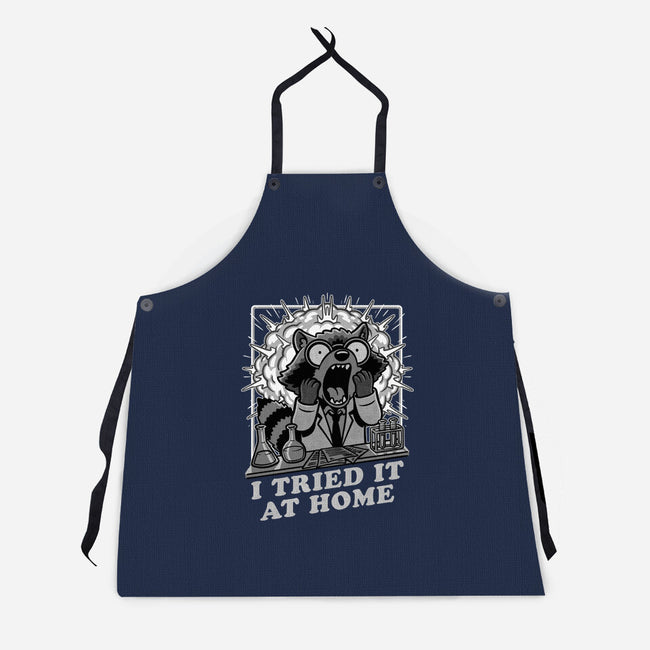 Raccoon Science Experiment At Home-Unisex-Kitchen-Apron-Studio Mootant