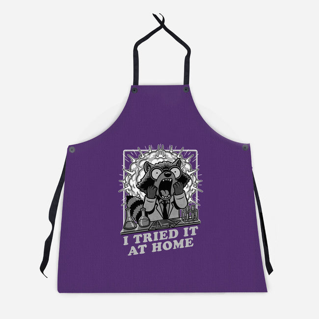 Raccoon Science Experiment At Home-Unisex-Kitchen-Apron-Studio Mootant